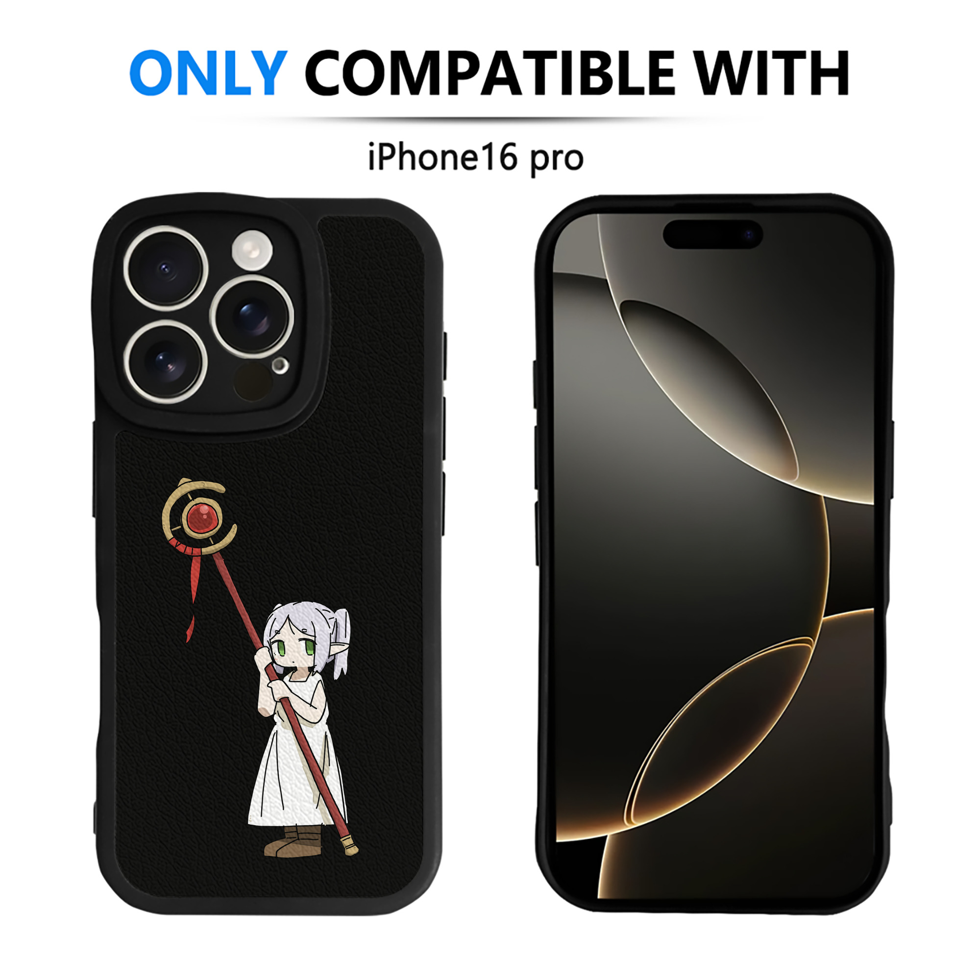 （画像用） 葬送のフリーレン Frieren 【iPhone 16シリーズ対応】シリコンスマホケース（レザー調） 材質：シリコン
